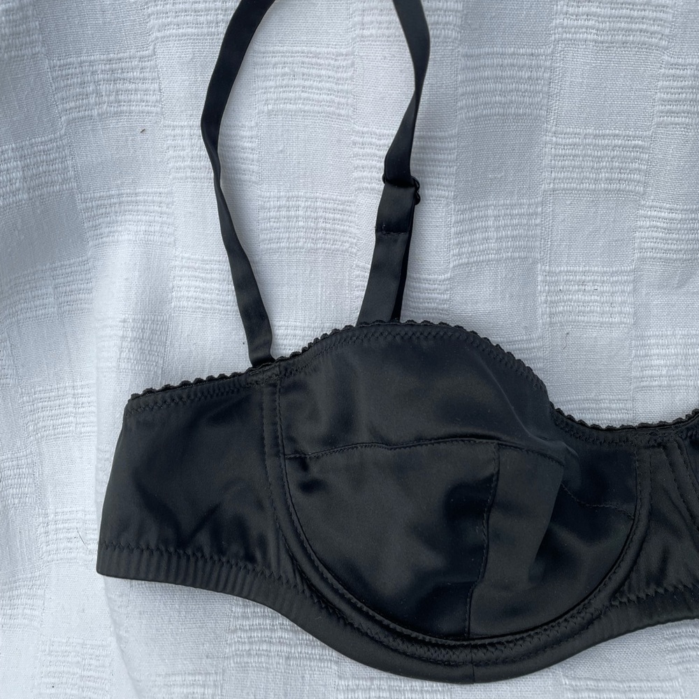 vintage dolce & gabbana black silky bra